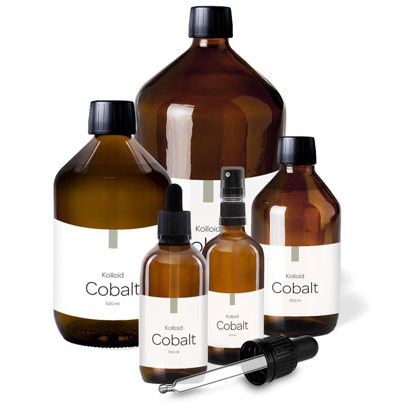 Kolloidales Cobalt in brauner Apothekerflasche – Spurenelement für Vitamin B12 und Energie von tausend-wasser.de
