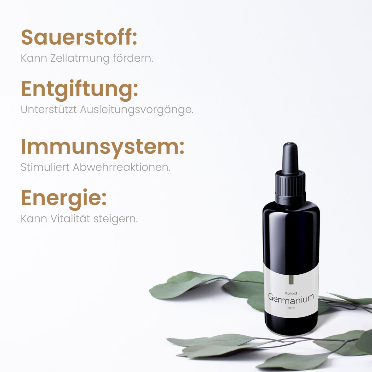 Kolloidales Germanium mit Wirkversprechen zu Sauerstoff, Entgiftung, Energie und Immunsystem